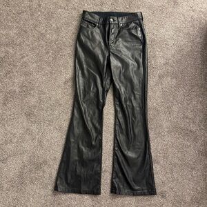 GAP Black Faux Leather Boot Cut Pants